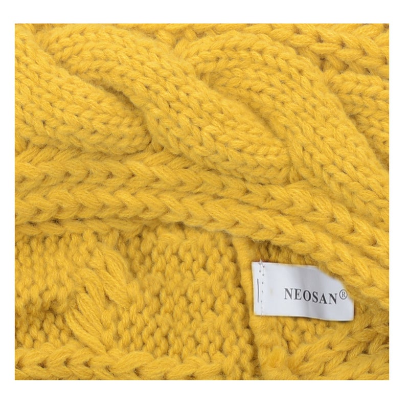 NEOSAN Womens Thick Ribbed Knit Winter Infinity Circle Loop Scarf Twist Black - Image 4